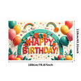 thumbnail image 1 of Decorative Happy Birthday Banner Rainbow Floral Design for Birthday Party Celebration Kids Event, 1 of 3