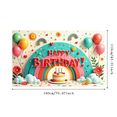 thumbnail image 1 of Decorative Happy Birthday Banner Rainbow Floral Design for Birthday Party Celebration Kids Event, 1 of 8