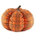 thumbnail image 1 of Decorative Harvest Plush Pumpkins - Orange Plaid Large, 1 of 19