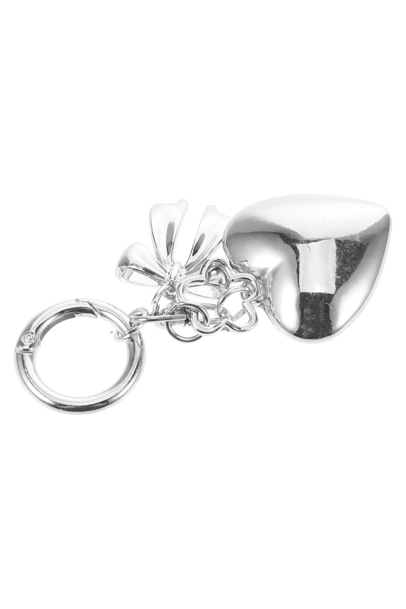 Aesthetic Keychain Charms Backpack Love Flower Pendant Silver