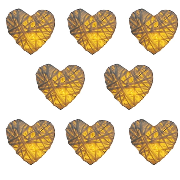 Decorative Heart Rattan String Lights - Handmade String Lights with 10 Fairy Lights Perfect for Garden Home Bedroom Party Wedding Festival Christmas Valentine's Day Decor
