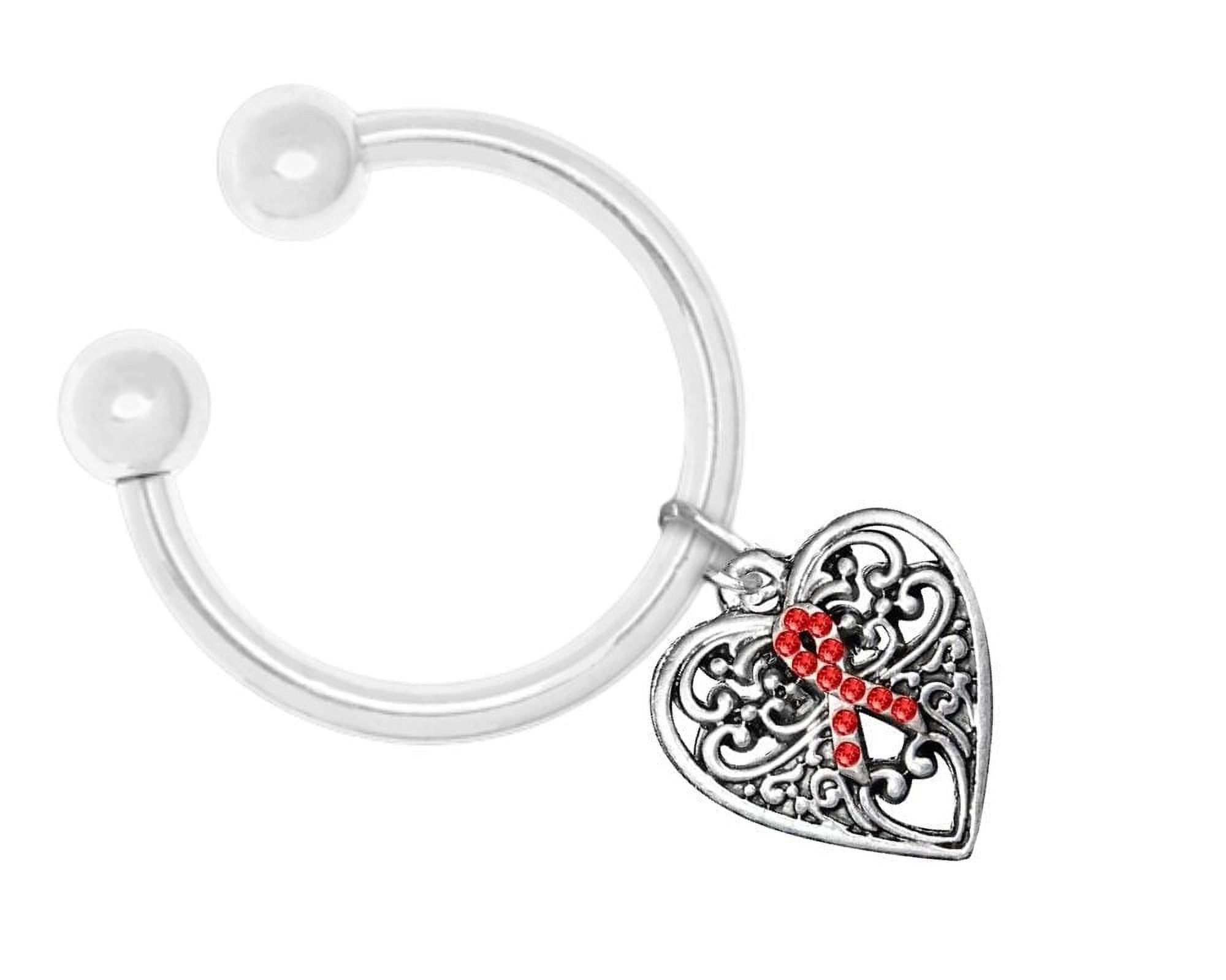 Decorative Heart Red Ribbon Key Chains 1 Pack - Walmart.com