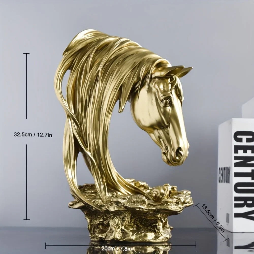 Decorative Horse Head Figurine Sculpture Color: Gold - Walmart.com