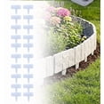 thumbnail image 1 of Decorative Imitation Stone Garden Fence: Plastic Edging Border Faux Stone Landscape Edging with Interlocking Spikes - Flexible Plastic Lawn Edging for Flower Beds, Yard, Pathway (10, White), 1 of 8