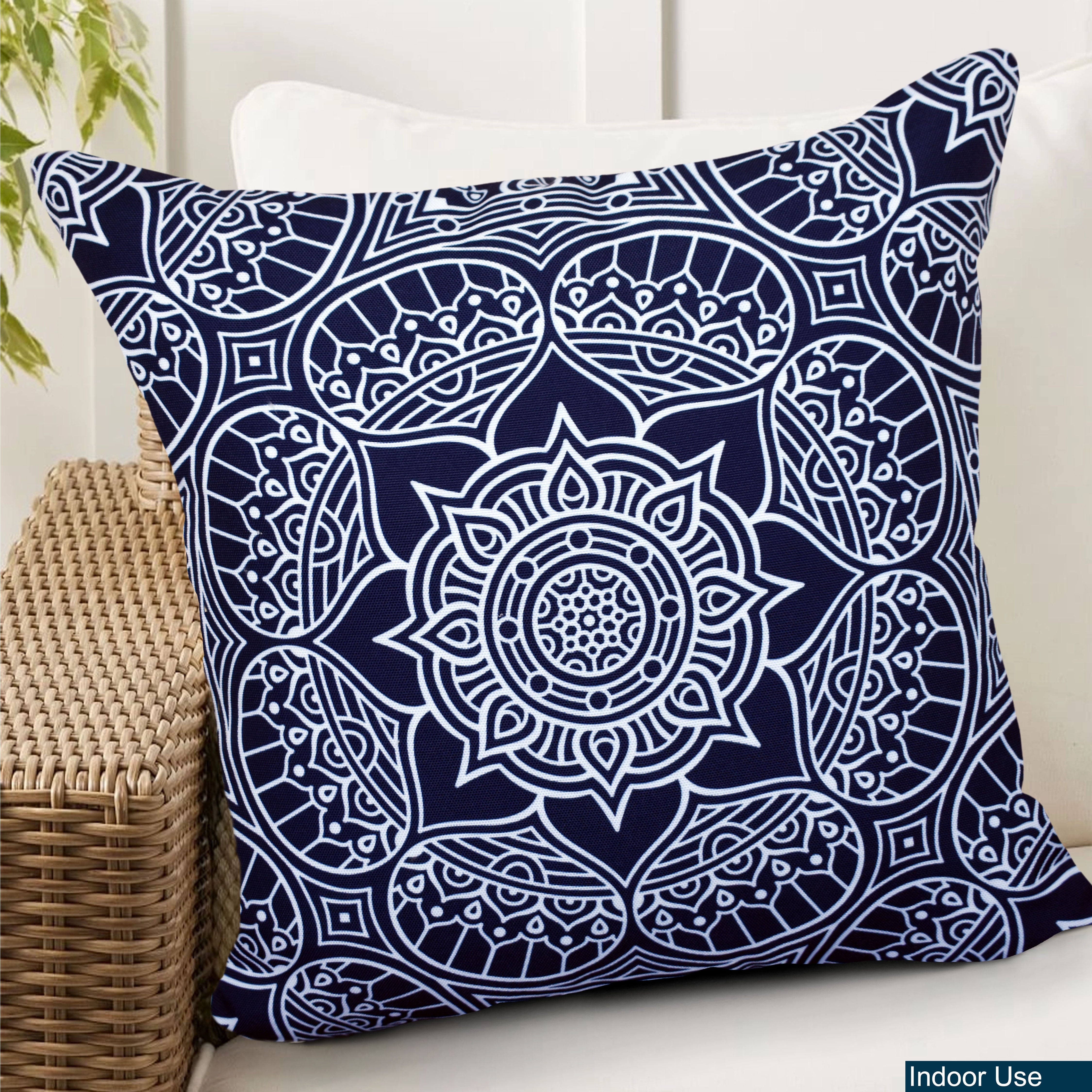 Decorative Indoor Outdoor Waterproof Lumbar Pillows - 18''x18'' with Included Inserts - Stylish Comfort for Your Patio Furniture, Garden Chairs, or Indoor Déco