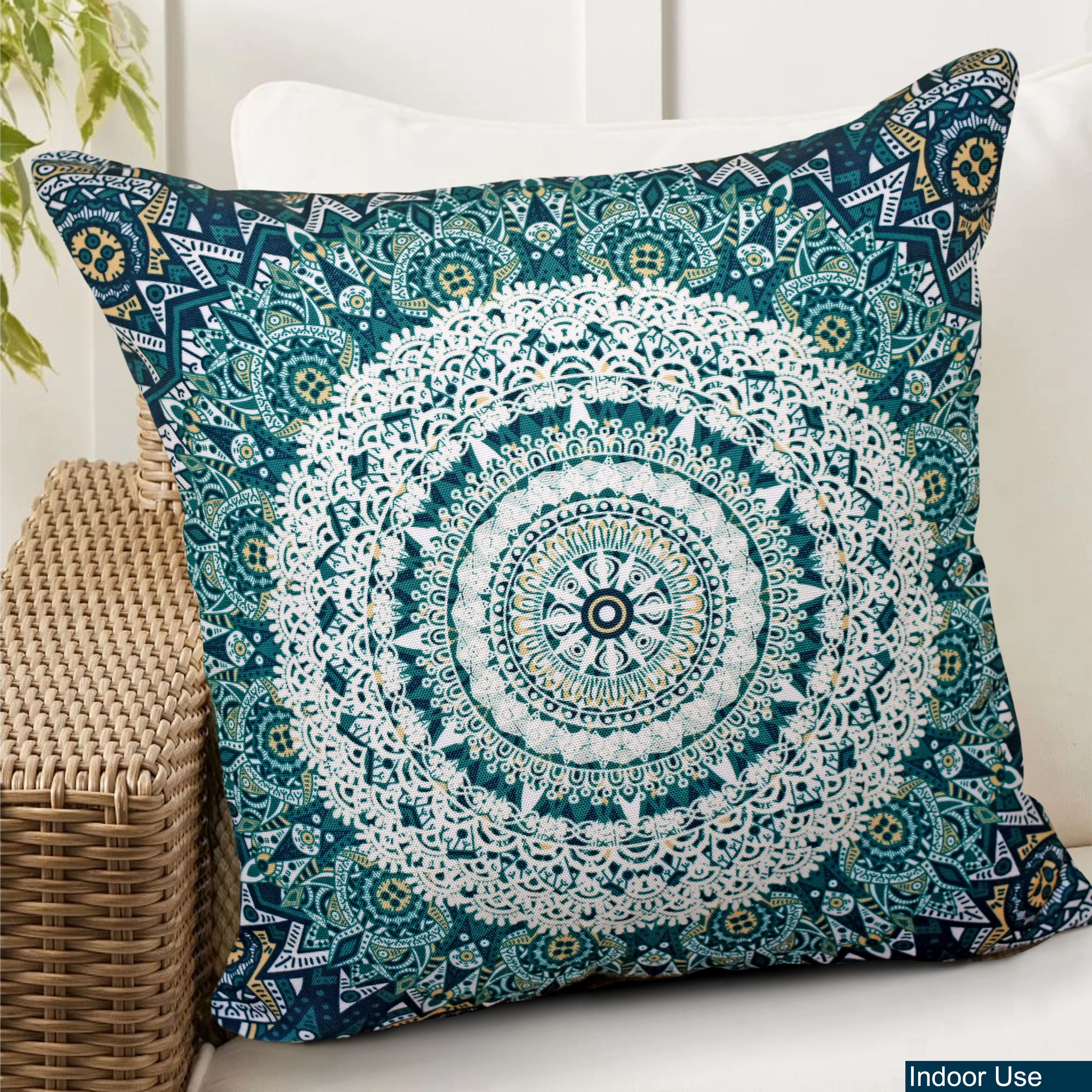 Decorative Indoor Outdoor Waterproof Lumbar Pillows - 18''x18'' with Included Inserts - Stylish Comfort for Your Patio Furniture, Garden Chairs, or Indoor Déco
