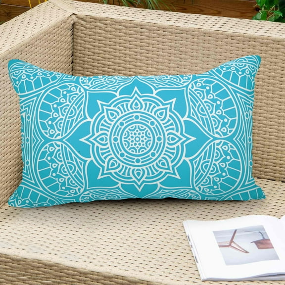 Decorative Indoor Outdoor Weatherproof Throw Pillows Cushions with Inserts – 12x20 Inches