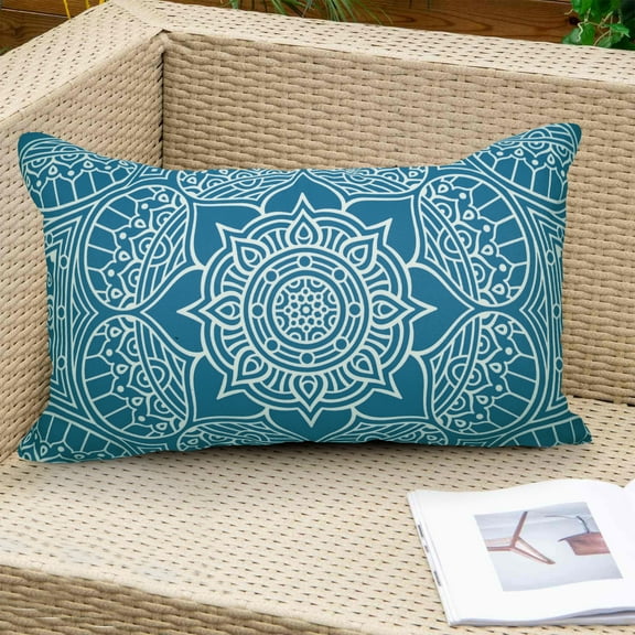 Decorative Indoor Outdoor Weatherproof Throw Pillows Cushions with Inserts – 12x20 Inches