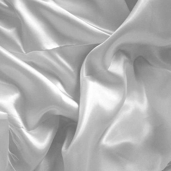 Decorative International Silk Inc Satin- Charmeuse Fabric 60" Inch Wide- for Weddings, Decor, Gowns, Sheets, Costumes, Dresses(5 Yard, White)
