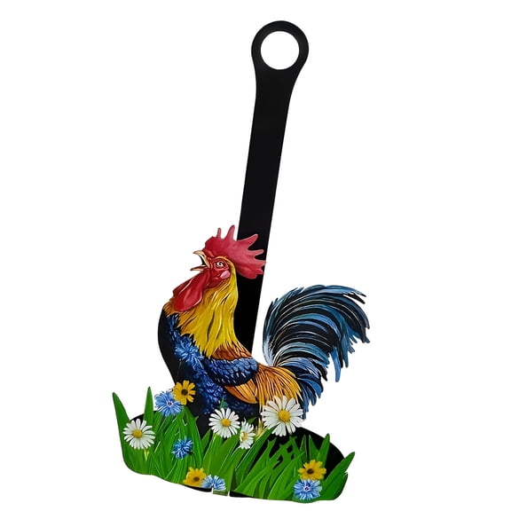 Decorative Iron Rooster Paper Towel Stand Easy To Assemble For Home And Garden Decor