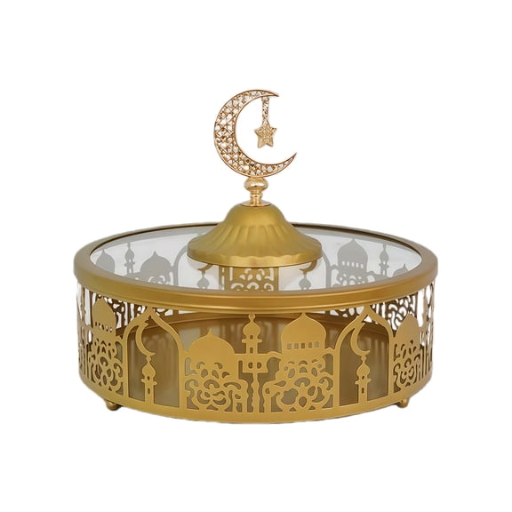 Decorative Iron Serving Tray for Kitchen Accent and Snacks Presentation Candy Dish Storage Container