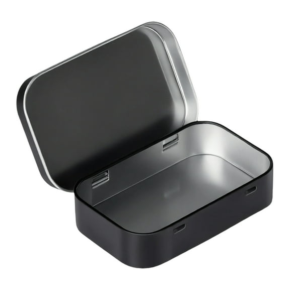 Decorative Iron Storage Tins With Easy Access Lid Rustproof Organizers Container 2 Pack