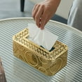 thumbnail image 1 of Decorative Iron Tissue Box Holder - Countertop Desktop Organizer for Living Room Bedroom, Multifunctional Storage Box with Stylish Design(Gold,D), 1 of 6