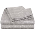 thumbnail image 1 of Decorative Italian Paisley Cotton-Rich Sheet Set Grey / Queen, 1 of 1