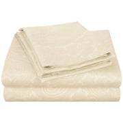 Decorative Italian Paisley Cotton-Rich Sheet Set - King, Ivory