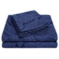 thumbnail image 1 of Decorative Italian Paisley Cotton-Rich Sheet Set - Twin XL, Navy Blue, 1 of 7