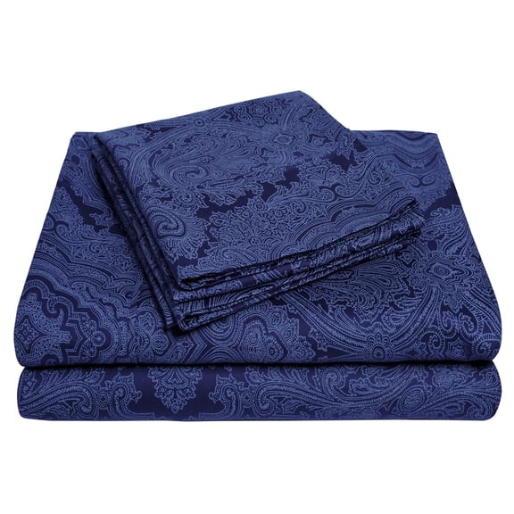 Decorative Italian Paisley Cotton-Rich Sheet Set White / Cal King