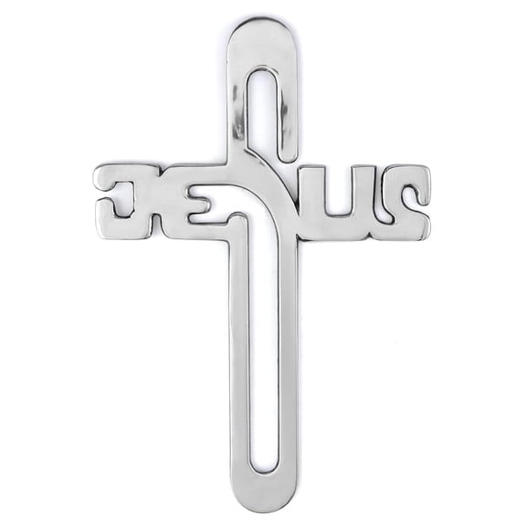 Decorative Jesus Metal Wall Cross Best for Home, Office and Gift Handmade Wall Decor Finished in Polished Silver