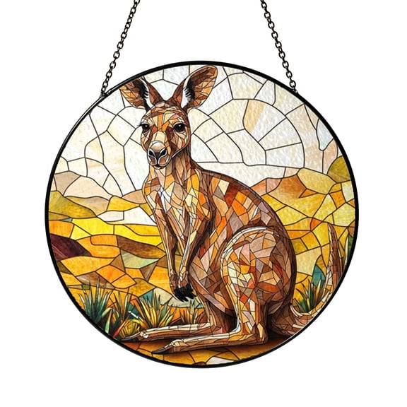 Decorative Kangaroo Stained Glass Window Hanging2001