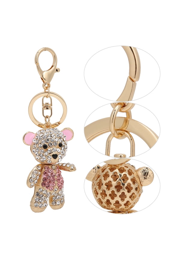 Bear Keychain Decorative Key Chain, Lovely Key, Rhinestone Key Chain, Lovely Bear Shape Key Chain for Men Women for Car Home Key Bag Charm