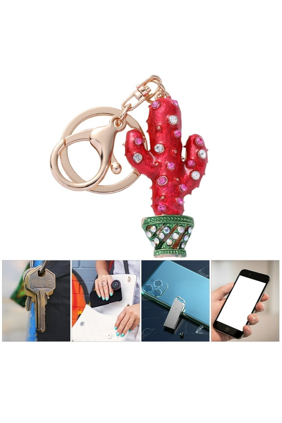 HEMOTON Creative Cactus Keychain Unique Key Holder for Holding Assorted Color Plastic 1pc
