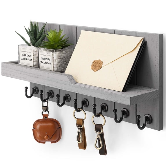 Rebee Vision Key Holder for Wall with Shelf - Key Rack Mail Organizer ...