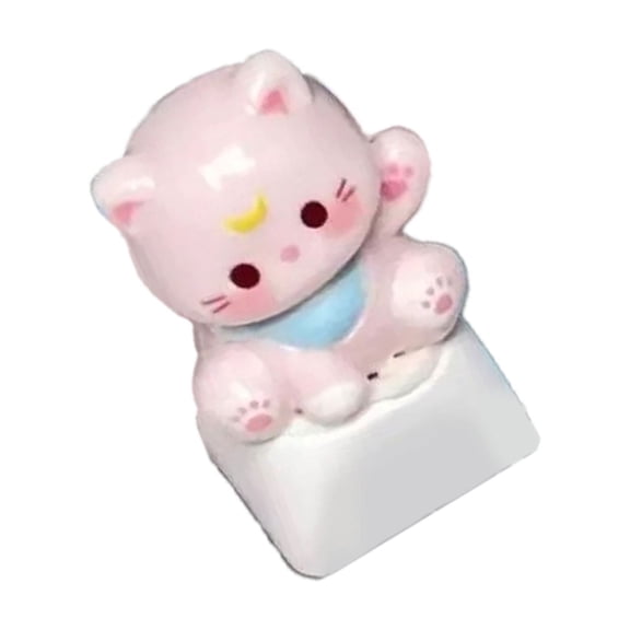 Decorative Keycap Cartoon Cats Head Keyboards Keycap for Crosses Axises Personalizing Mechanical Keyboards