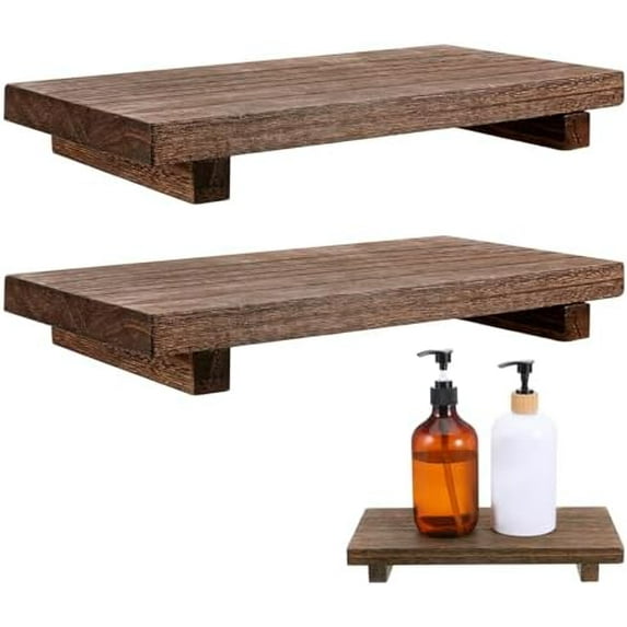 Decorative Kitchen Tray, 2 PCS 12 X 7 Inch Farmhouse Wooden Riser Trays ...