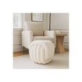 thumbnail image 1 of Decorative Knot Sculpture Stool for Home Decor - Modern Art Inspired Design Ottoman Perfect for Vanity, Bedroom, and Living Room Furniture - Stylish Foot Rest Ottoman for Office - 18", White, 1 of 12