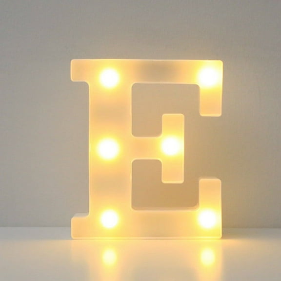Decorative LED Light up Letters, 6.3" Tall Battery Powered LED Night Light for Christmas Wedding Home Bar Birthday Party Decoration(Letter E )