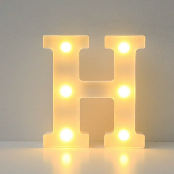 Decorative LED Light up Letters, 6.3" Tall Battery Powered LED Night Light for Christmas Wedding Home Bar Birthday Party Decoration(Letter H )