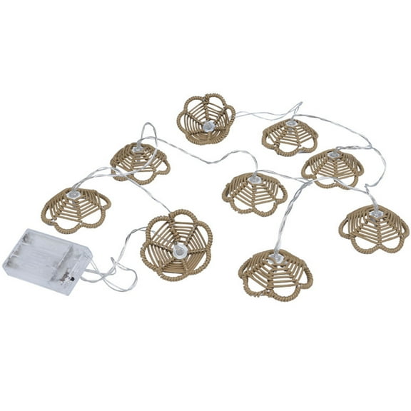 Decorative Lantern Rattan String Lights Rattan Balls Lights - 10 Lights with Rattan Wire Ball Style, Globe Rattan Wicker Ball String Lights Indoor Outdoor Patio for Home Pergola Porch Party Backyard