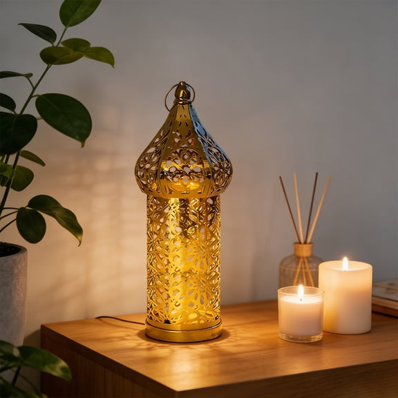 Decorative Lanterns Moroccan Lanterns Metal Iron Holders Golden Hollow Glim Ramadan Home Decoration Exquisite Moorish Design Warm & Thoughtful Gift