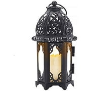 Decorative Lanterns Vintage Hanging Lantern Metal Candle Holder for Halloween Indoor Outdoor Events Parties and Weddings Home Patio Christmas Decorations Black
