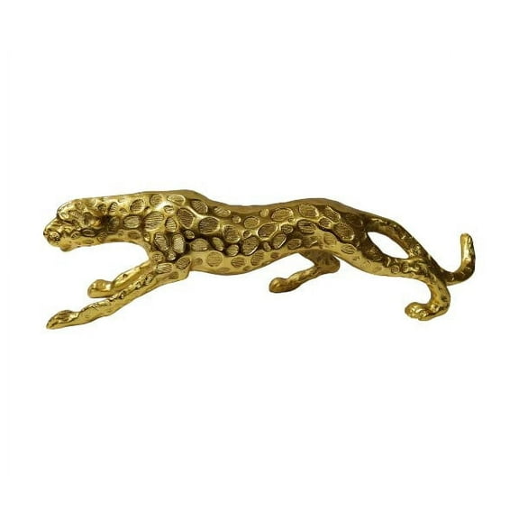 Decorative Large Leopard Metal Statue Jaguar Panther 48 cm Figurine A Excellent Item for Home | Office | Restaurant Decorations by INDIAART12 (Gold)