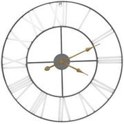 Decorative Large Metal Wall Clock for Living Room - Modern Farmhouse Wall Décor