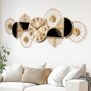 Large Wall Clock Battery Operated,Modern Silent Non-Ticking Metal Wall Art,Horizontal or Vertical Hanging for Living Room, Office, or Entryway40