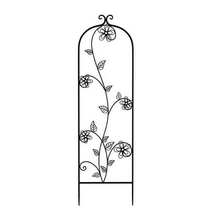 Decorative Lattice Metal Panel Garden Trellis, Black