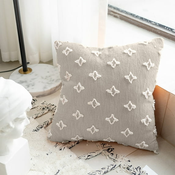 Decorative Leaf Pattern Pillow | Breathable Cotton Sofa & Bed Accent Pillow | Soft & Washable Home Decor | 20x45x5cm | Yellow, Orange, Gray, Green, Khaki