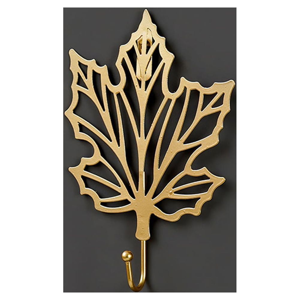 Decorative Leaves Iron Hooks, Feather/ Leaf Wall Mounted Hangers Gold Coat  Hooks for Hanging Key, Towel, Coat, Photo Frame, Hat, Bag and Umbrella 