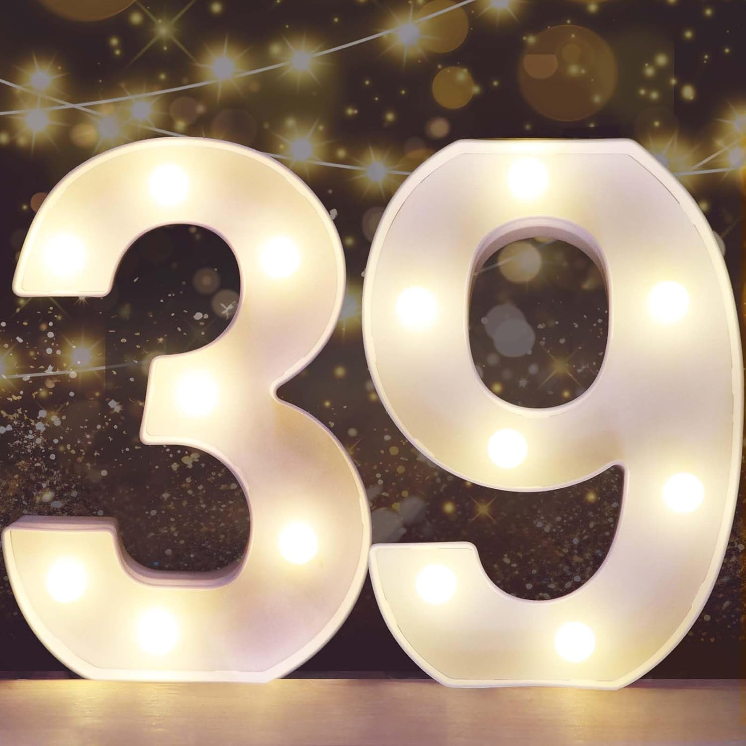 Decorative Led Light Up Number Letters, White Plastic Marquee Number ...