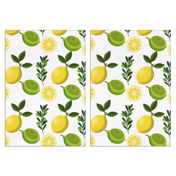 Decorative Lemon Kitchen Towels Set of 2, Absorbent 18x26 Fruit Dish Towels, Soft Cotton Tea Hand Towels for Kitchen and Dining