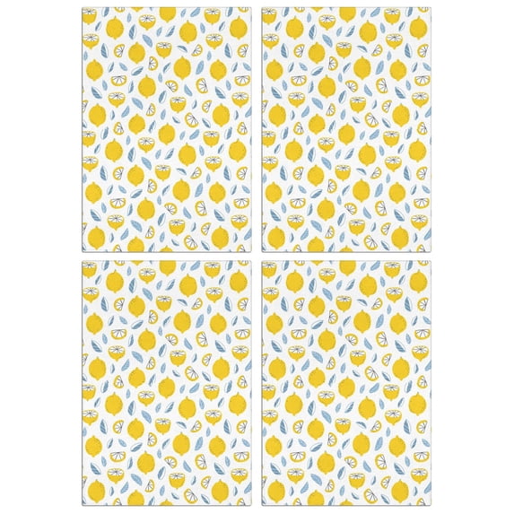 Decorative Lemon Kitchen Towels Set of 4, 18x26 Inch Fruit Dish Towels, Soft Absorbent Tea Towels for Summer Kitchen or Bar Use