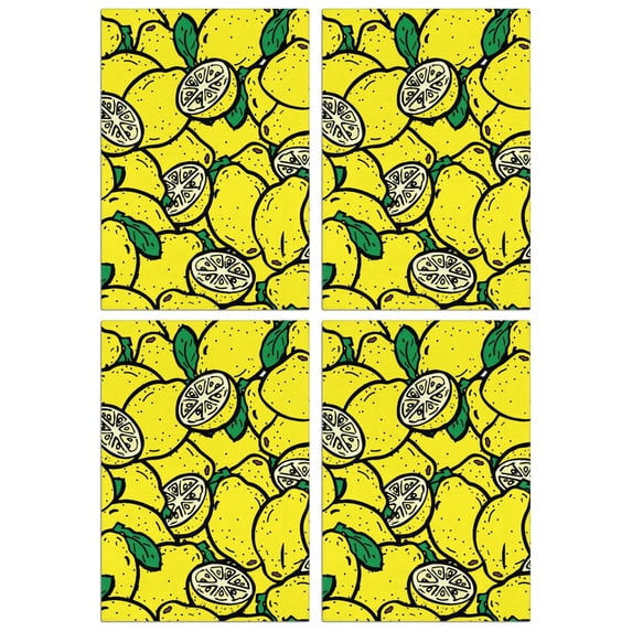 Decorative Lemon Kitchen Towels Set of 4, 18x26 Inch Fruit Dish Towels, Soft Absorbent Tea Towels for Summer Kitchen or Bar Use
