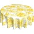 thumbnail image 1 of Decorative Lemon Print Polyester Round Tablecloth Waterproof Fabric Table Cloth, Table Cover for Dining Room and Party 60x60-Inch, 1 of 6