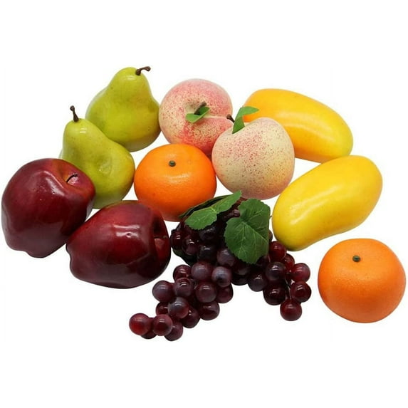 Decorative Lifelike Realistic Artificial Fake Fruit Decor (Set of 12) (Multiple Fruits)