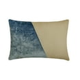 thumbnail image 1 of Decorative Light Blue 12"x18" (30x45 cm) Lumbar Pillow Cover, Velvet & Linen Solid Color Block Oblong Pillow, Patchwork Pattern Modern Style - Velutinous Light Blue, 1 of 3