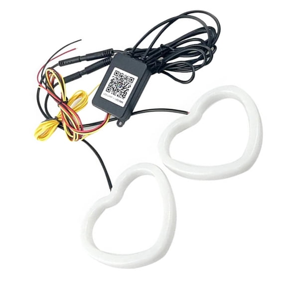 Decorative Light Heart Shaped Car LED Eyes Rings 12V Car Driving Warning Light Rings APP Control
