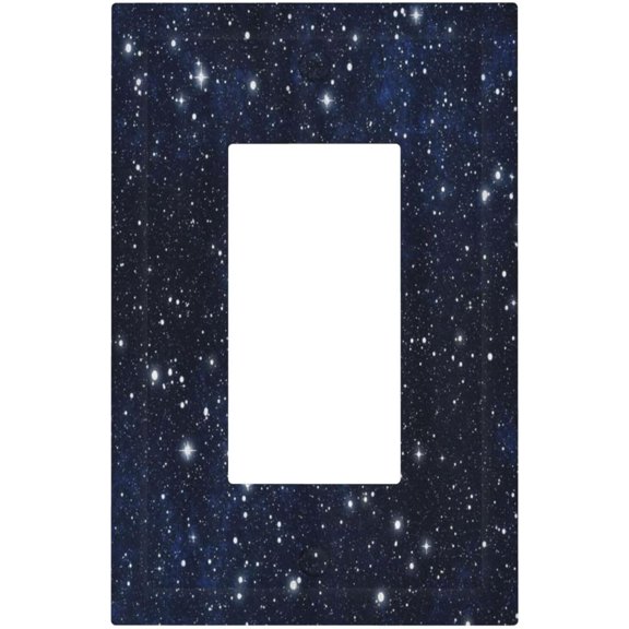 Decorative Light Switch Cover Night Sky Star Cosmic Starry Fantasy Galaxy Universe Space Single Rocker Personalized Wall Plate Switchplate 1 Gang Outlet Covers Decora Light Switch Plate