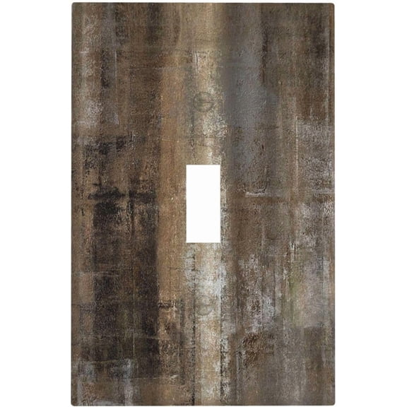 Decorative Light Switch Cover Old Vintage Copper Rustic Rusty Modern Tan Brown 1 Gang Single Toggle Device Electrical Faceplate Switchplates Decorator Outlet Wall Plate for Farmhouse Cabin